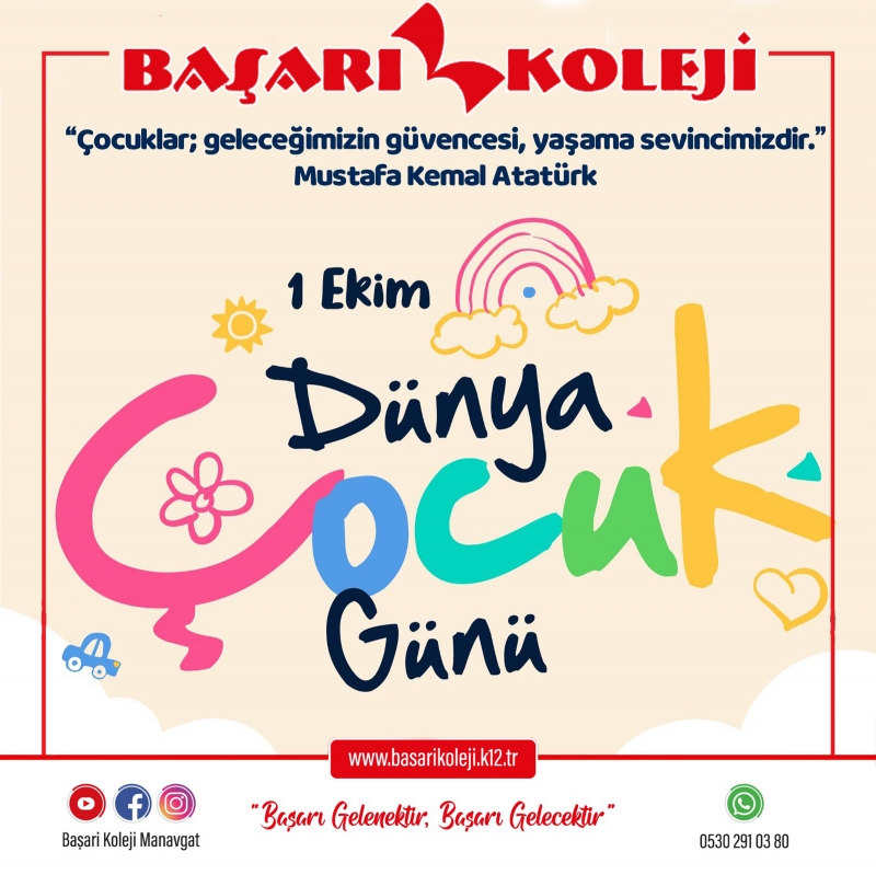 1 EKİM DÜNYA ÇOCUK GÜNÜ KUTLU OLSUN!