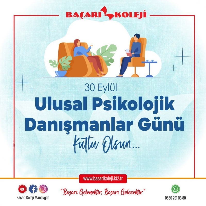 30 EYLÜL ULUSAL PSİKOLOJİK DANIŞMANLAR GÜNÜ KUTLU OLSUN!