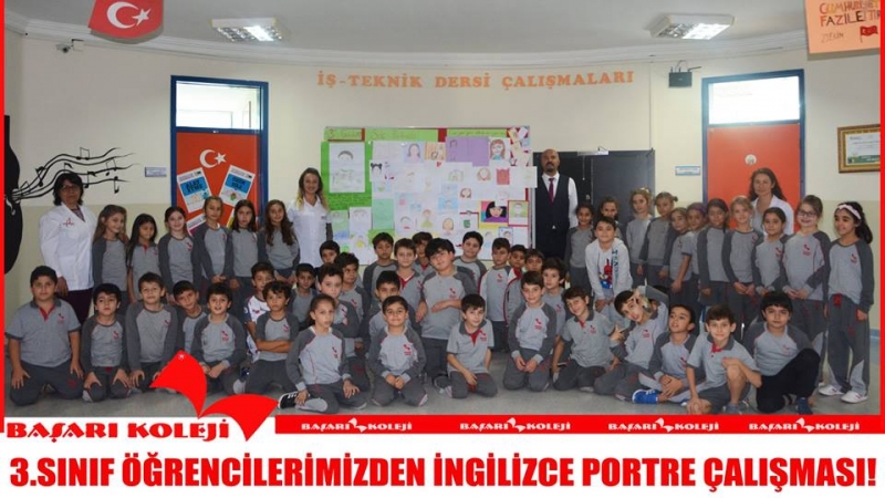 3.SINIF ÖĞRENCİLERİMİZDEN İNGİLİZCE PORTRE ÇALIŞMASI!